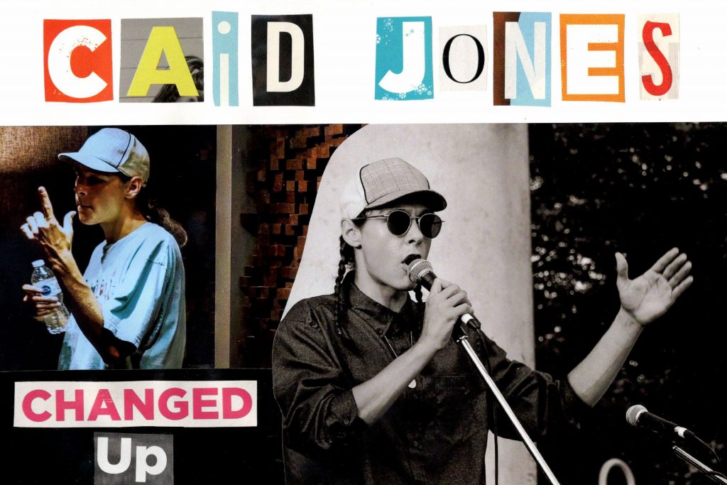 A collage of Caid Jones photos.