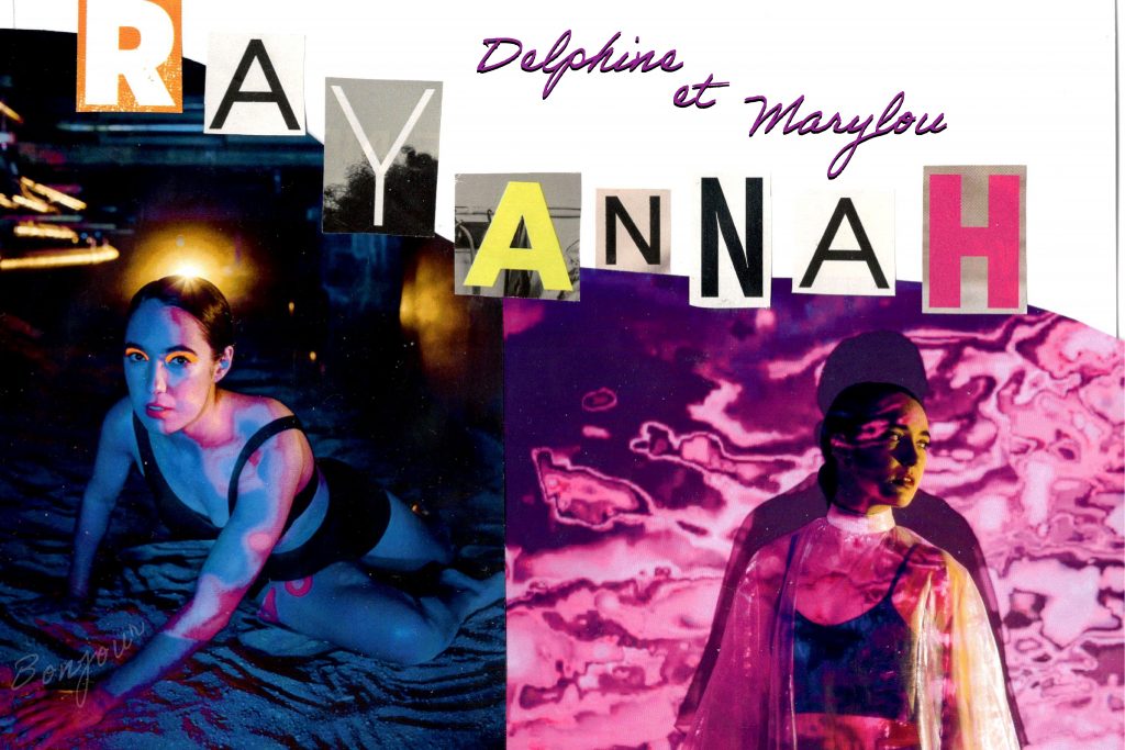 A collage of artistic portraiture of Rayannah. "Dolphins at Marylou: Rayannah"