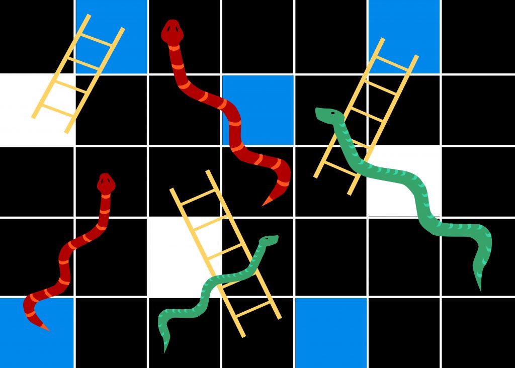 Illustration of the game snakes and ladders.