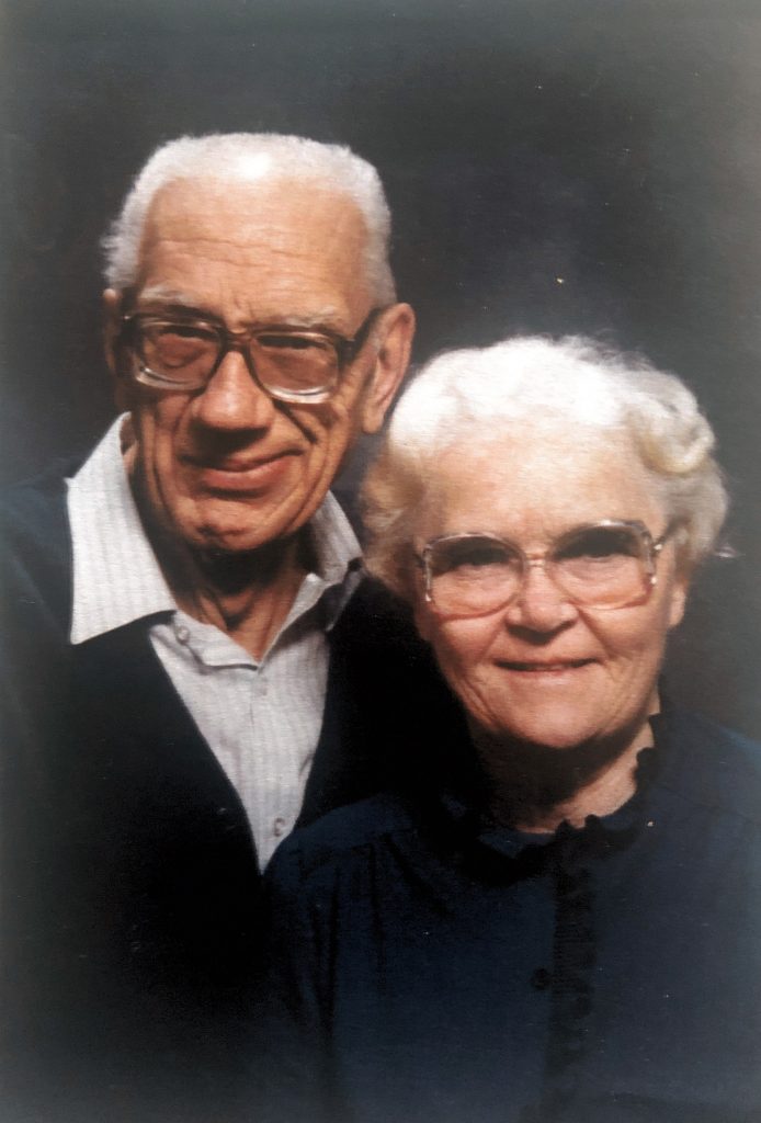 A portrait of an older man and woman.