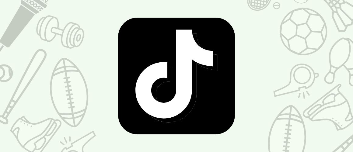 Sports icons around the TikTok logo