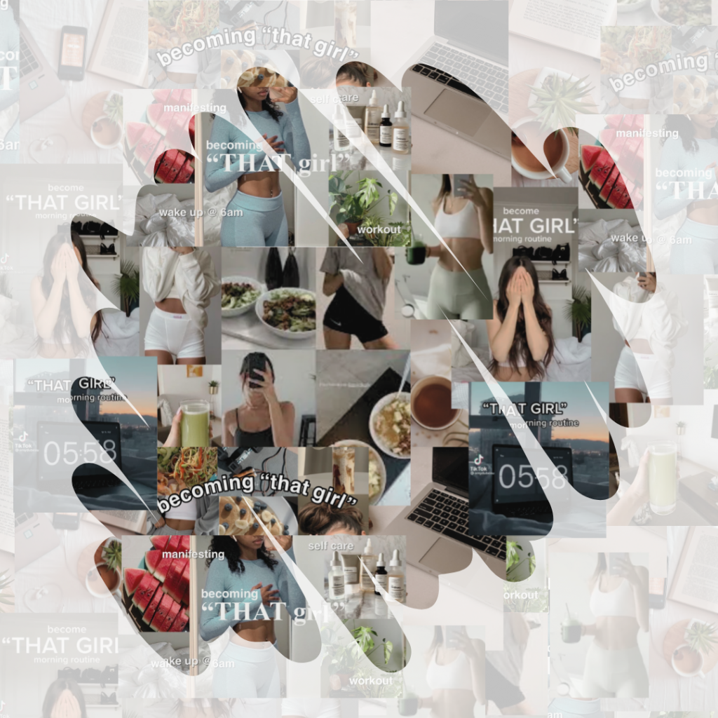 a collage of "that girl" tiktok covers.