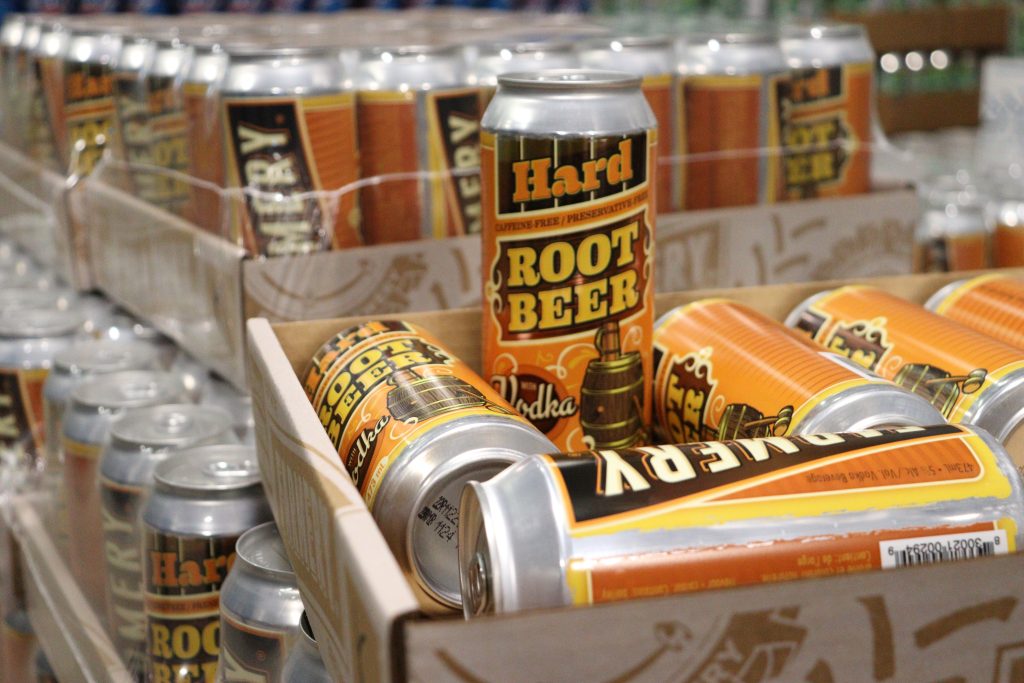 Cans of Farmery Hard Root Beer