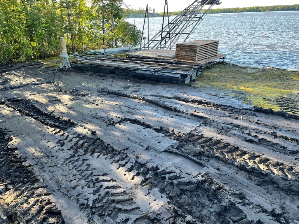 The muddy mess left behind on Brent's property.