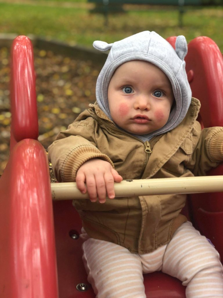 Malcolm playing at the park.