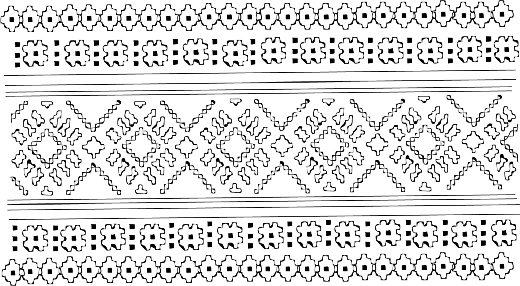 A drawing of traditional Ukrainian embroidery.