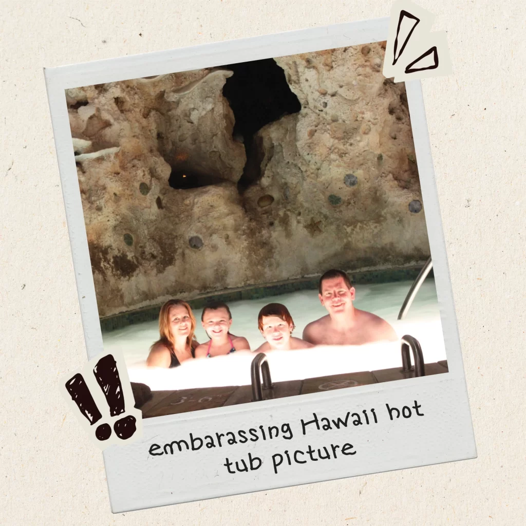 Family in hot tub.