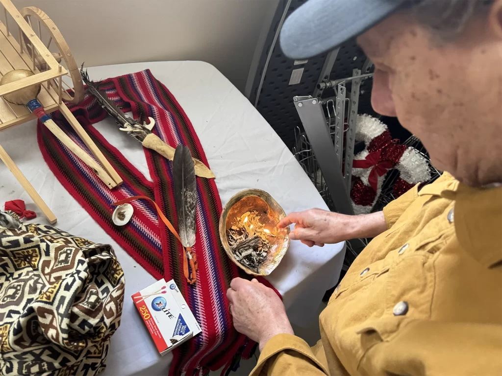 A photo of John McKay starting the day with a smudge.