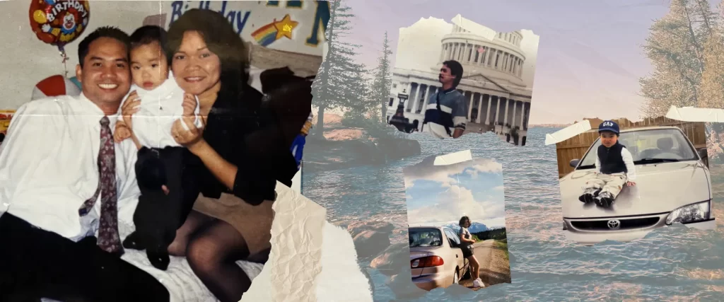 Collage of Luis and family over the years