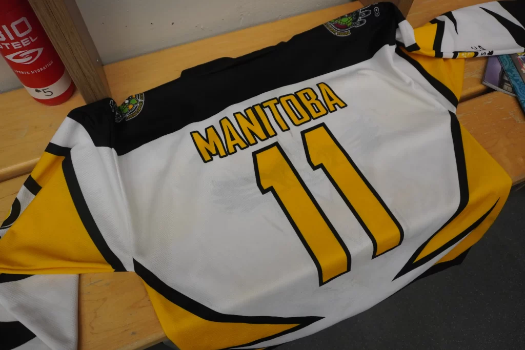 Dana Goertzen's game worn 11 jersey from the 2022 NAHC