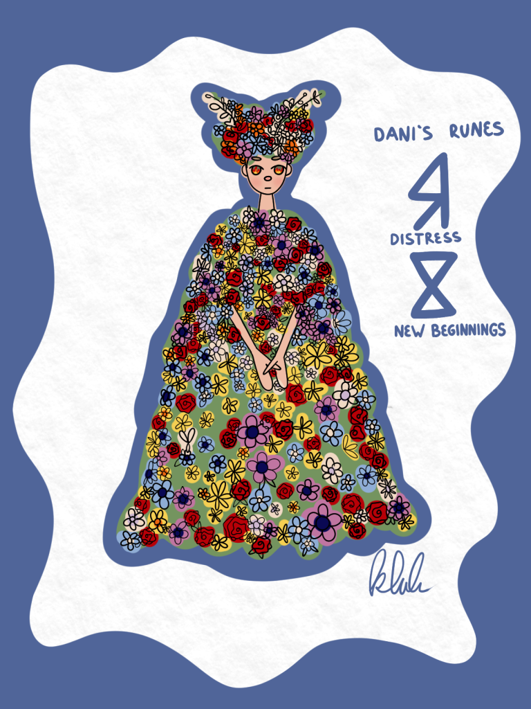 A fashion sketch of Dani from Midsommar (Katie Hilder)