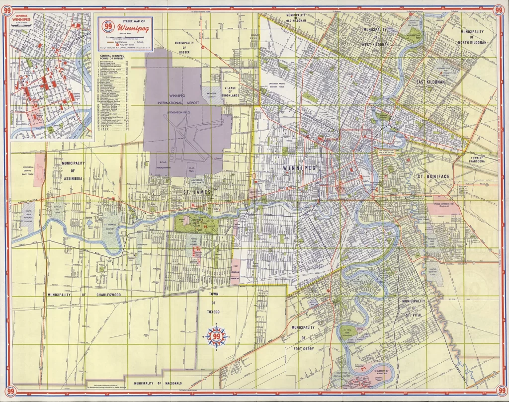 A street map shows Winnipeg and 14 surrounding communities, now all within Winnipeg's borders.
